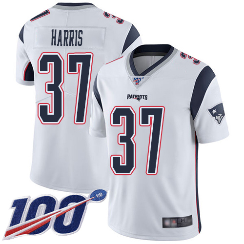New England Patriots Football #37 Vapor Untouchable 100th Season Limited White Men Damien Harris Road NFL Jersey->women nfl jersey->Women Jersey